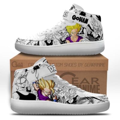 Gohan SSJ Sneakers Air Mid Custom Dragon Ball Anime Shoes Mix Manga