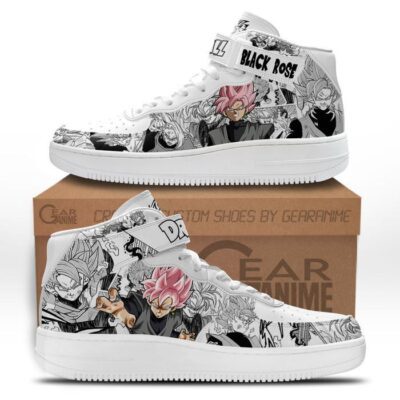 Goku Black Rose Sneakers Air Mid Dragon Ball Anime Shoes Mix Manga