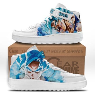 Goku Blue Sneakers Air Mid Custom Dragon Ball Anime Shoes for Otaku