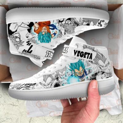 Goku Blue and Vegeta Blue Sneakers Air Mid Dragon Ball Shoes Mix Manga 3