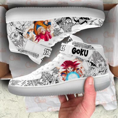 Goku God Sneakers Air Mid Custom Dragon Ball Anime Shoes Mix Manga 3