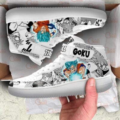 Goku Super Saiyan Blue Sneakers Air Mid Dragon Ball Shoes Mix Manga 3