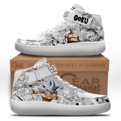 Goku Ultra Instinct Sneakers Air Mid Dragon Ball Anime Shoes Mix Manga