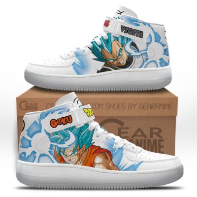 Goku and Vegeta Whis Sneakers Air Mid Custom Dragon Ball Anime Shoes for Otaku