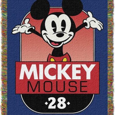 Hi Mickey Mouse Woven Tapestry Throw Blanket