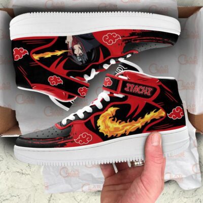Itachi Uchiha Katon Sneakers Air Mid Custom Akatsuki Anime Shoes 3