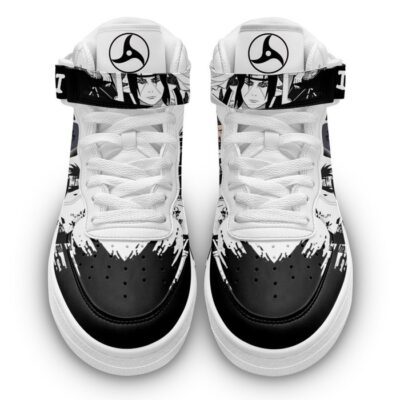 Itachi Uchiha Sneakers Air Mid Custom Akatsuki Anime Shoes Mix Manga 1 Itachi Uchiha Sneakers Air Mid Custom Akatsuki Anime Shoes Mix Manga 1