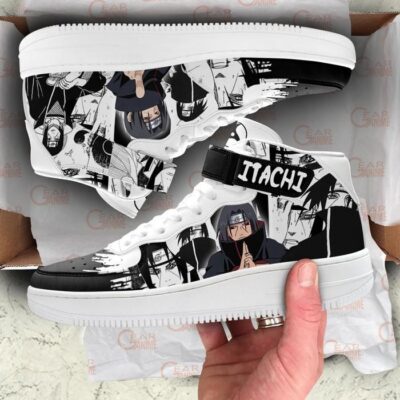 Itachi Uchiha Sneakers Air Mid Custom Akatsuki Anime Shoes Mix Manga 3 Itachi Uchiha Sneakers Air Mid Custom Akatsuki Anime Shoes Mix Manga 3