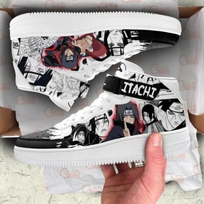 Itachi Uchiha Sneakers Air Mid Custom Anime Shoes Mix Manga 3