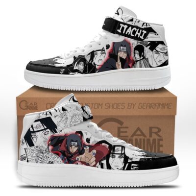 Itachi Uchiha Sneakers Air Mid Custom Anime Shoes Mix Manga