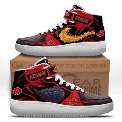 Itachi Uchiha and Kisame Sneakers Air Mid Custom Akatsuki Anime Shoes
