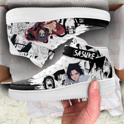 Itachi and Sasuke Sneakers Air Mid Custom Anime Shoes Mix Manga 3