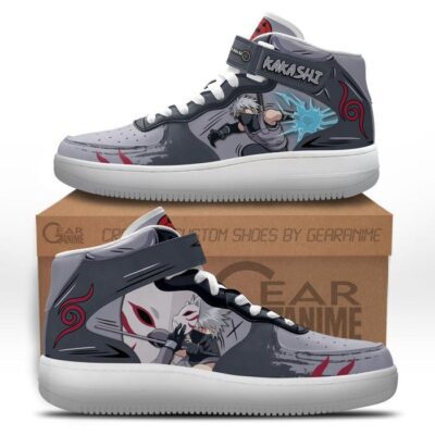 Kakashi Anbu Sneakers Air Mid Custom Anime Shoes for Otaku