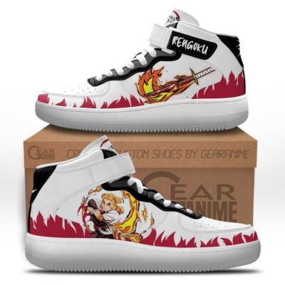 Kyojuro Rengoku Sneakers Air Mid Custom Anime Demon Slayer Shoes