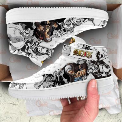 Law Sneakers Air Mid One Piece Custom Anime Shoes Mix Manga 3
