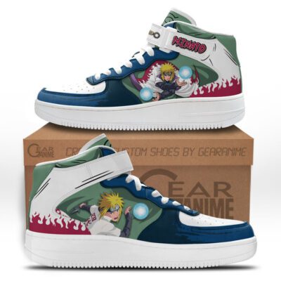 Minato Namikaze Sneakers Air Mid Custom Anime Shoes
