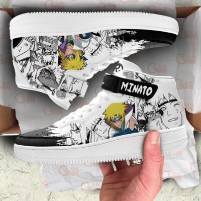 Minato Namikaze Sneakers Air Mid Custom Anime Shoes Mix Manga 3