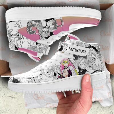 Mitsuri Kanroji Sneakers Air Mid Demon Slayer Anime Shoes Mix Manga 3 Mitsuri Kanroji Sneakers Air Mid Demon Slayer Anime Shoes Mix Manga 3