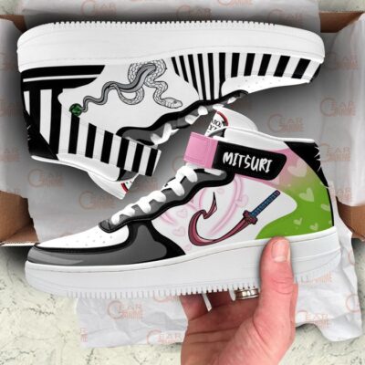 Mitsuri and Obanai Sneakers Air Mid Custom Anime Demon Slayer Shoes 3 Mitsuri and Obanai Sneakers Air Mid Custom Anime Demon Slayer Shoes 3