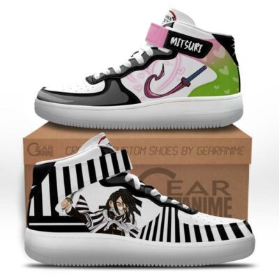 Mitsuri and Obanai Sneakers Air Mid Custom Anime Demon Slayer Shoes