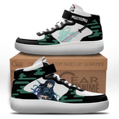 Muichiro Tokito Sneakers Air Mid Custom Anime Demon Slayer Shoes