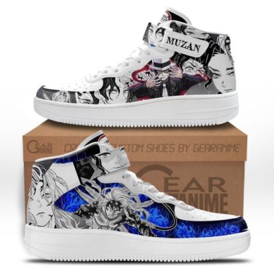 Muzan Kibutsuji Sneakers Air Mid Demon Slayer Anime Shoes Mix Manga