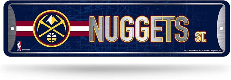 NBA Denver Nuggets Home Decor Metal Street Sign