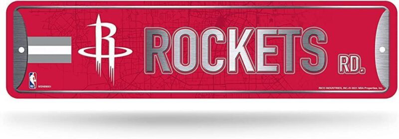 NBA Houston Rockets Home Decor Metal Street Sign