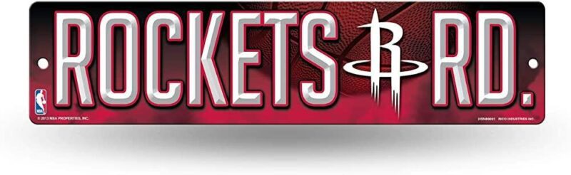 NBA Houston Rockets Metal Street Sign Decor