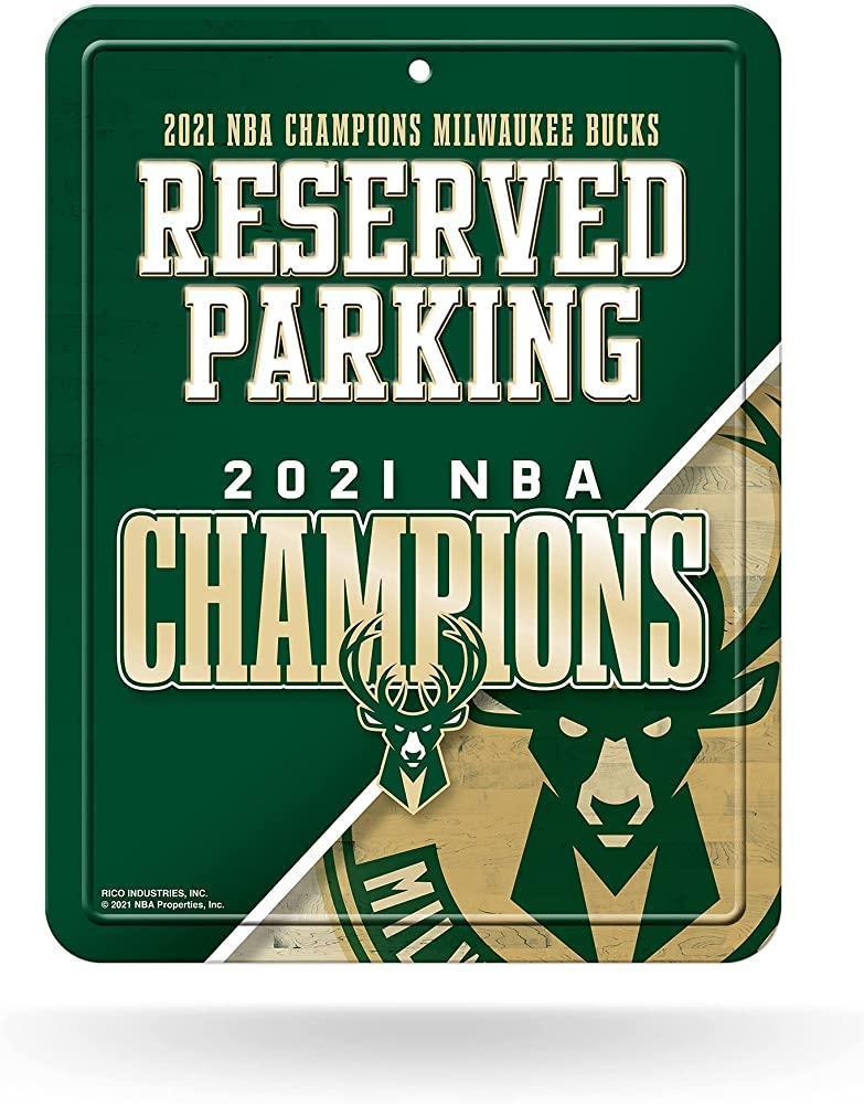 Nba Milwaukee Bucks 2021 Basketball Champions Metal Parking Sign Wall Decor Indoor Ourdoor Decor