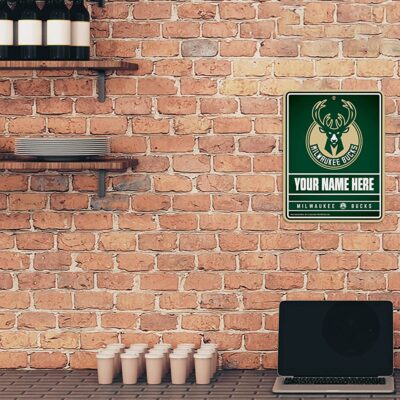 NBA Milwaukee Bucks Personalized Custom Metal Parking Sign Wall Decor Indoor Ourdoor 2