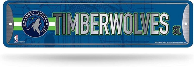 NBA Minnesota Timberwolves Home Decor Metal Street Sign