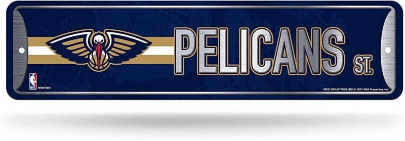 NBA New Orleans Pelicans Home Decor Metal Street Sign