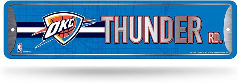 NBA Oklahoma City Thunder Home Decor Metal Street Sign