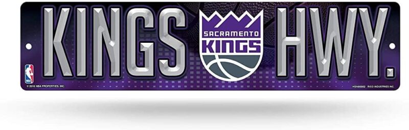 NBA Sacramento Kings Metal Street Sign Decor