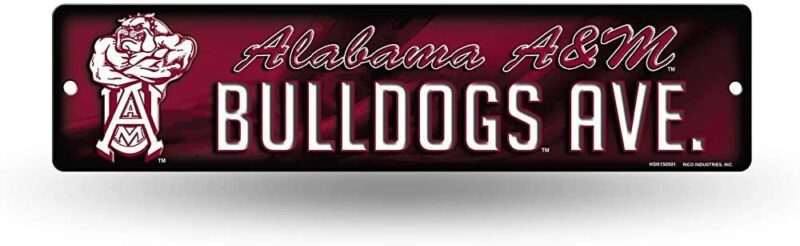 NCAA Alabama A&M Bulldogs Metal Street Sign Decor