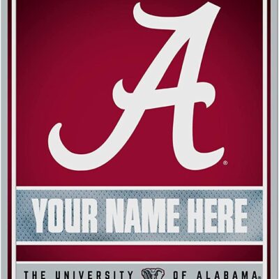 NCAA Alabama Crimson Tide Personalized Custom Metal Parking Sign Wall Decor Indoor Ourdoor