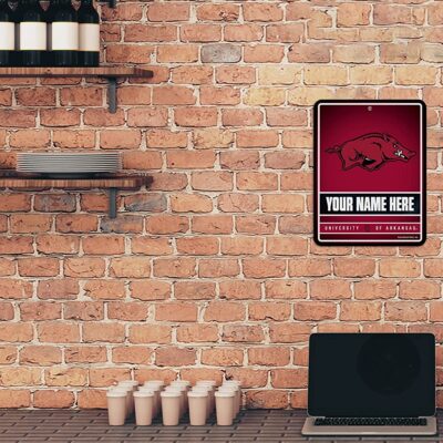 NCAA Arkansas Razorbacks Personalized Custom Metal Parking Sign Wall Decor Indoor Ourdoor 2 NCAA Arkansas Razorbacks Personalized Custom Metal Parking Sign Wall Decor Indoor Ourdoor 2