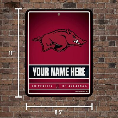 NCAA Arkansas Razorbacks Personalized Custom Metal Parking Sign Wall Decor Indoor Ourdoor 5 NCAA Arkansas Razorbacks Personalized Custom Metal Parking Sign Wall Decor Indoor Ourdoor 5