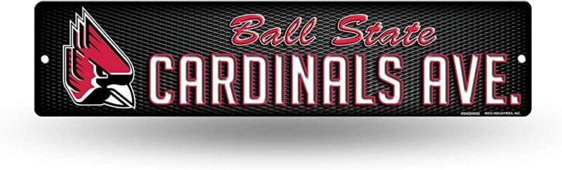 NCAA Ball State Cardinals Metal Street Sign Decor