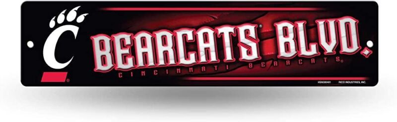 NCAA Cincinnati Bearcats Metal Street Sign Decor