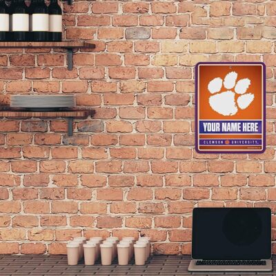 NCAA Clemson Tigers Personalized Custom Metal Parking Sign Wall Decor Indoor Ourdoor 2 NCAA Clemson Tigers Personalized Custom Metal Parking Sign Wall Decor Indoor Ourdoor 2