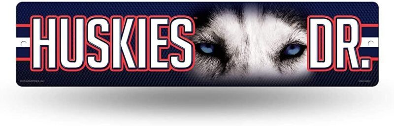 NCAA Connecticut Huskies Metal Street Sign Decor