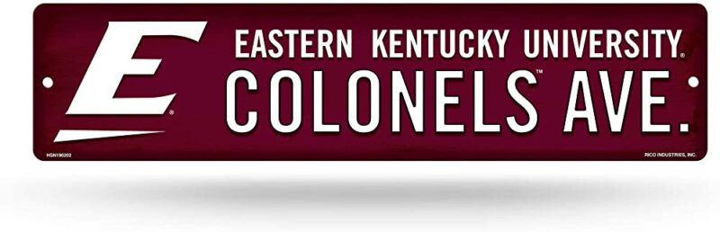 NCAA Eastern Kentucky Colonels Metal Street Sign Decor