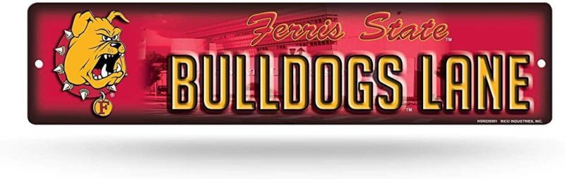 NCAA Ferris State Bulldogs Metal Street Sign Decor