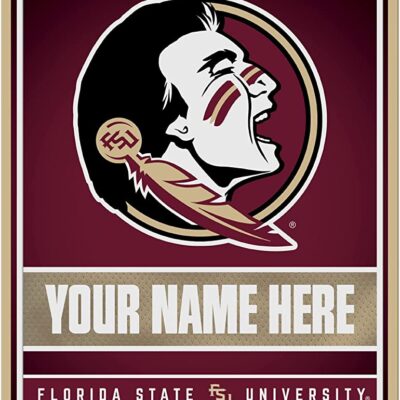 NCAA Florida State Seminoles Personalized Custom Metal Parking Sign Wall Decor Indoor Ourdoor