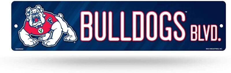 NCAA Fresno State Bulldogs Metal Street Sign Decor