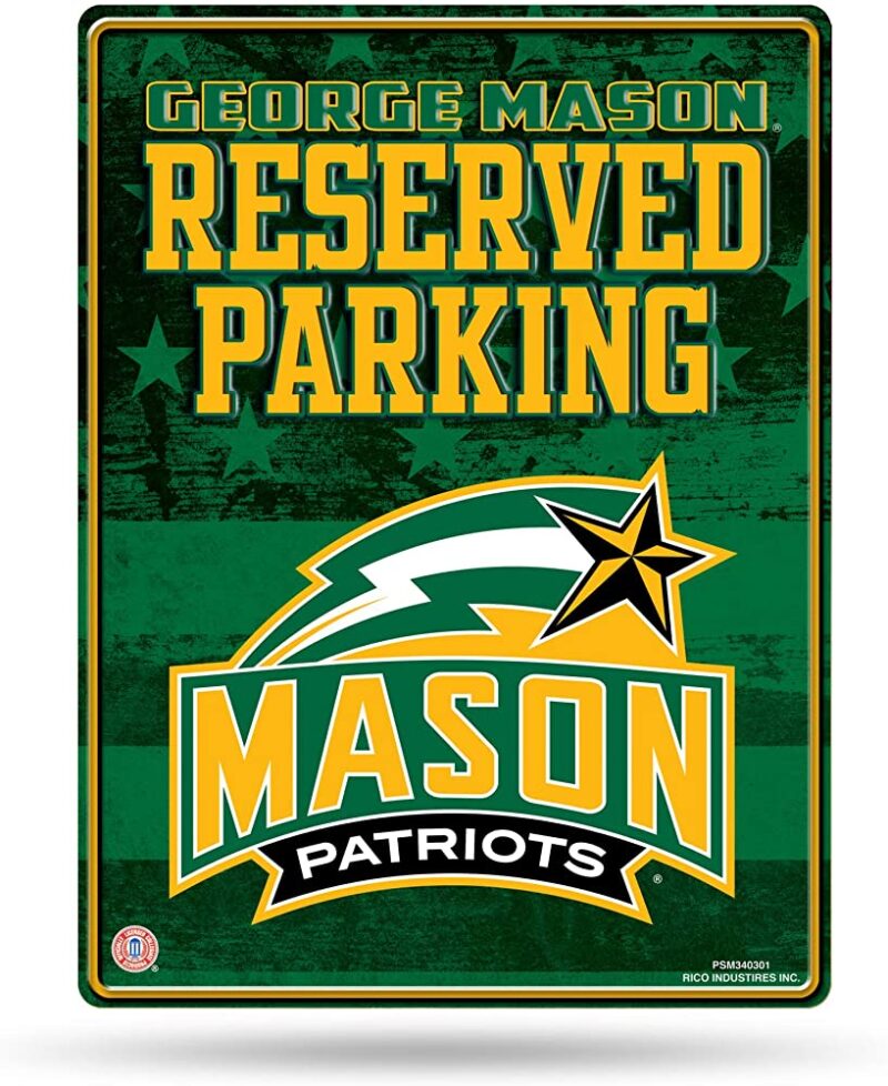 NCAA George Mason Patriots Metal Parking Sign Wall Decor Indoor Ourdoor Decor