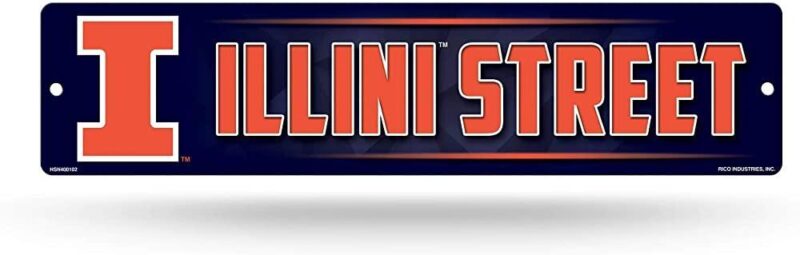 NCAA Illinois Fighting Illini Metal Street Sign Decor