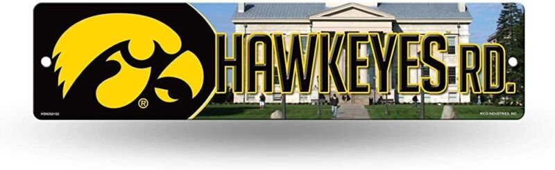 NCAA Iowa Hawkeyes Metal Street Sign Decor